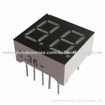 Dual-digit 7-segment LED Display, 0.36-inch, Low-power Consumption